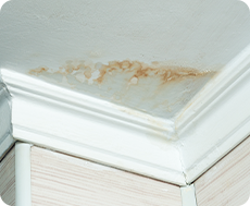 天井にシミがある